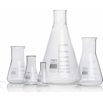 Baňka Erlenmeyerova úzkohrdlá (Objem (ml): 25, Průměr baňky (mm): 42, ID hrdla (mm): 22, Výška (mm): 75, Balení (ks): 1, Materiál: BORO 3.3)