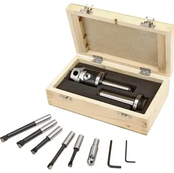 Příslušenství k frézce Off-set vyvrtávací hlava s výměnnými kužely MK2 / MK3, průměr hlavy 50 mm, včetně karbidových nožů a fly cutteru (TrueTech)