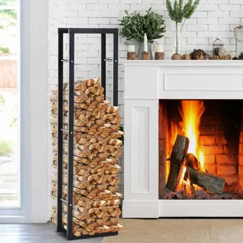 Krbové nářadí Zásobník na krbové dřevo 40 x 25 x 150 cm | černý