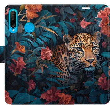 Pouzdro na mobilní telefon Flipové pouzdro iSaprio - Flower Jaguar 02 - Huawei P30 Lite