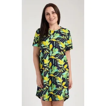 Dámská noční košile Dámská noční košile s krátkým rukávem Vienetta Secret Paulína zelená 1XL