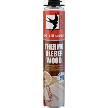 Montážní pěna Den Braven THERMO KLEBER WOOD polyuretanové lepidlo pro izolace 750ml