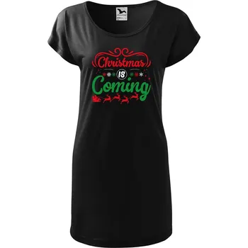 Dámské tričko DOBRÝ TRIKO Dámské tričko/šaty Christmas coming Velikost: S, Barva: Černá