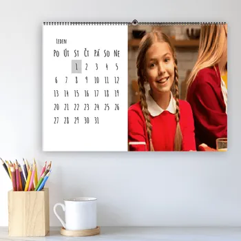 Fotokalendář Fotokalendář A3 na šířku, Vlastní fotky, Online editor a snadná výroba. Motiv Elegantní bílý