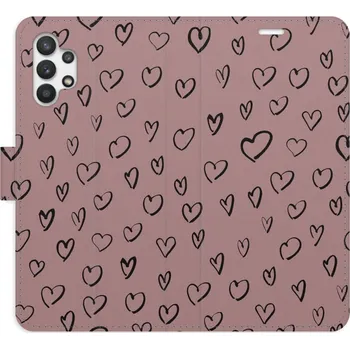 Pouzdro na mobilní telefon Flipové pouzdro iSaprio - Heart Dark 02 - Samsung Galaxy A32