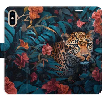 Pouzdro na mobilní telefon Flipové pouzdro iSaprio - Flower Jaguar 02 - iPhone X/XS