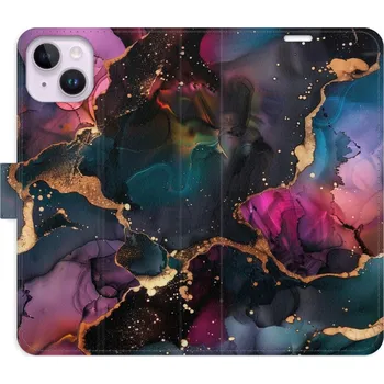 Pouzdro na mobilní telefon Flipové pouzdro iSaprio - Dark Marble - iPhone 14 Plus