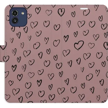 Pouzdro na mobilní telefon Flipové pouzdro iSaprio - Heart Dark 02 - Samsung Galaxy A03