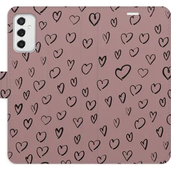 Pouzdro na mobilní telefon Flipové pouzdro iSaprio - Heart Dark 02 - Samsung Galaxy M52 5G