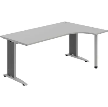Kancelářský vozík HOBIS kancelářský stůl pracovní tvarový, ergo levý - FE 1800 L, šedá + doprava zdarma