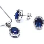 Stříbrná souprava se zirkony modrá Élise