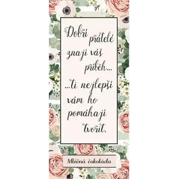 Čokoláda Dárková čokoláda 100 g mléčná - DOBŘÍ PŘÁTELÉ (dárková čokoláda / v krabičce / mléčná čokoláda / bohemia gifts)
