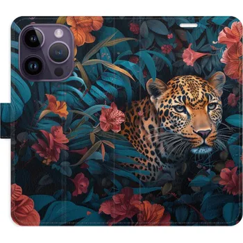 Pouzdro na mobilní telefon Flipové pouzdro iSaprio - Flower Jaguar 02 - iPhone 14 Pro