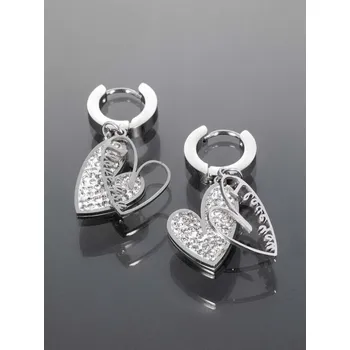 Náušnice Prosperk Náušnice srdce z chirurgické oceli I love you S2159