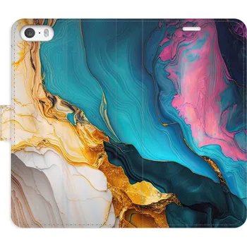 Pouzdro na mobilní telefon Flipové pouzdro iSaprio - Colourful Marble - iPhone 5/5S/SE