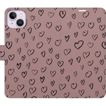 Pouzdro na mobilní telefon Flipové pouzdro iSaprio - Heart Dark 02 - iPhone 14 Plus