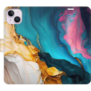Pouzdro na mobilní telefon Flipové pouzdro iSaprio - Colourful Marble - iPhone 14 Plus