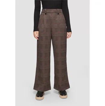 Dámské kalhoty s.Oliver dámské kárované široké kalhoty hnědé Velikost: 42/32