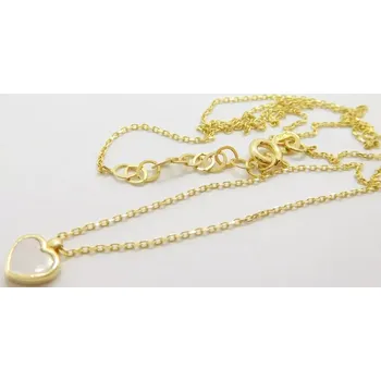 Řetízek Klenoty Budín Dámský zlatý náhrdelník ze žlutého zlata s perletí SRDCE 585/2,10gr 42-45cm HK4051 (Klenoty Budín Dámský zlatý náhrdelník ze žlutého zlata s perletí SRDCE 585/2,10gr 42-45cm HK4051)