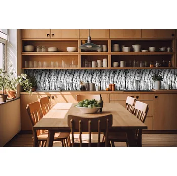 Fototapeta DIMEX | Fototapeta do kuchyně Černobílá tráva KI-420-137| 420 x 60 cm | černobílá + Samolepicí fototapeta za kuchyňskou linku DIMEX Černobílá tráva v šíři 420 cm