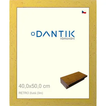 Rám na obraz DANTIK rámeček 40x50 | RETRO žlutá (Sklo Čiré) (Vyrobeno s láskou u nás v DANTIKU)