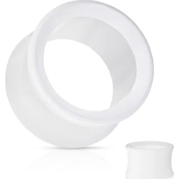 Piercing Šperky4U Akrylátový tunel do ucha bílý, průměr 4 mm - TN01004W-04