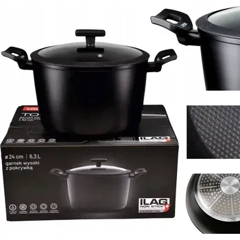 Hrnec Hrnec černý vysoký s poklicí VAVIO TOKYO 24 cm - 6,3L