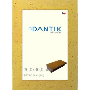 Rám na obraz DANTIK rámeček 20x30 | RETRO žlutá (Sklo Čiré) (Vyrobeno s láskou u nás v DANTIKU)