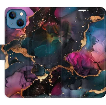 Pouzdro na mobilní telefon Flipové pouzdro iSaprio - Dark Marble - iPhone 13