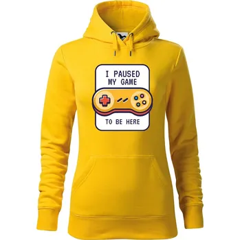 Dámské oblečení DOBRÝ TRIKO Dámská mikina s potiskem To be here Velikost dámské mikiny: L, Barva: Žlutá