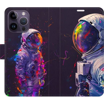 Pouzdro na mobilní telefon Flipové pouzdro iSaprio - Neon Astronaut 02 - iPhone 14 Pro Max