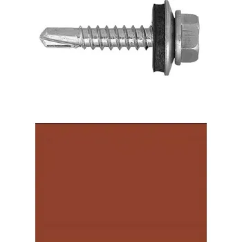Šroub Šroub farmářský 4,8x35 samovrtný s podložkou EPDM, RAL8004 bronzová hnědá