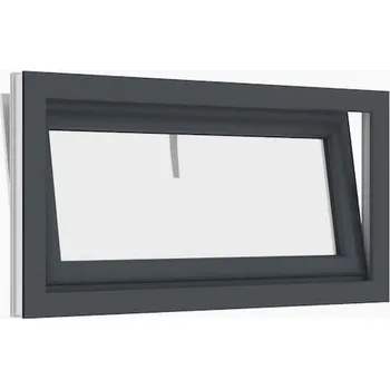 Okno plastové okno sklepní 120x50 cm, sklopné, antracit/bílá, PREMIUM 7000 (Dvoubarevné okno - bílá do interiéru, antracit směrem ven (obrázek je pouze ilustrativní z důvodu technického provedení).)