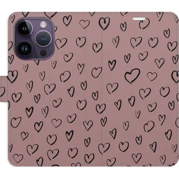 Pouzdro na mobilní telefon Flipové pouzdro iSaprio - Heart Dark 02 - iPhone 14 Pro