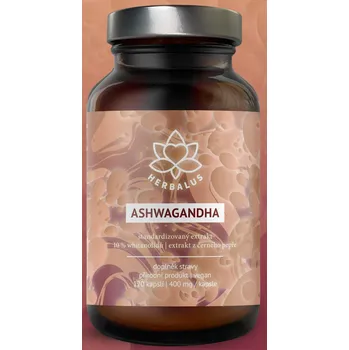 Přírodní produkt Herbalus Ashwagandha standardizovaný 10% extrakt 400 mg 120 cps.