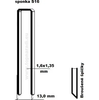Průmyslová sponka Spona S16/22 ZN CD broušené hroty pro Paslode S200-S16 (10000ks)