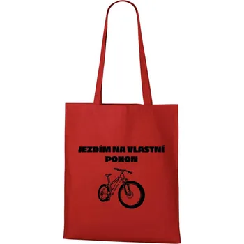DOBRÝ TRIKO Bavlněná taška s potiskem Vlastní pohon Barva: Červená