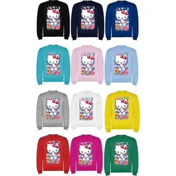 Dívčí mikina Mikina přes hlavu Hello Kitty Barva: černá, Velikost: M