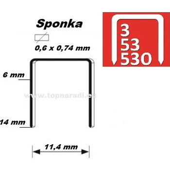 Průmyslová sponka Spona Rapid červená řada 3/53/530 - 14 mm (5000ks)