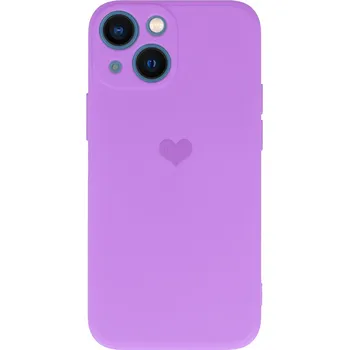 Pouzdro na mobilní telefon Vennus Valentýnské pouzdro Heart pro iPhone 14 Plus - fialové