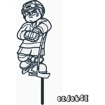 Hokejista 2 - plastový zápich - Zelená