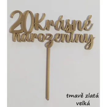 Krásne narozeniny č.5 - plastový zápich - Růžová / STŘEDNÍ