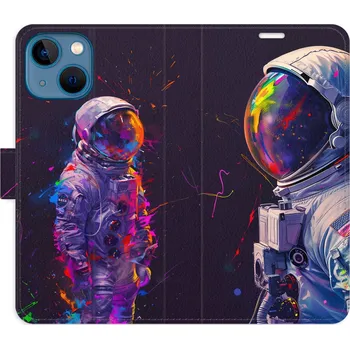 Pouzdro na mobilní telefon Flipové pouzdro iSaprio - Neon Astronaut 02 - iPhone 13 mini