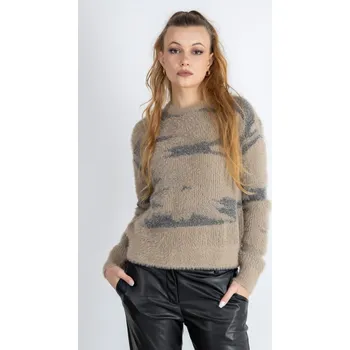 Dámský svetr Vero Moda dámský svetr Sadie hnědo-stříbrný Velikost: XS