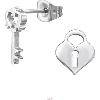 Náušnice Prosperk Náušnice z oceli - klíč a zámek S3177