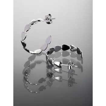 Náušnice Prosperk Ocelové náušnice kruhy ze srdíček S0959