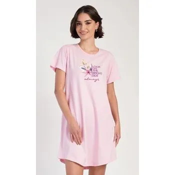 Dámské noční prádlo Dámská noční košile s krátkým rukávem Vienetta Secret Elizabeth modrošedá XXL