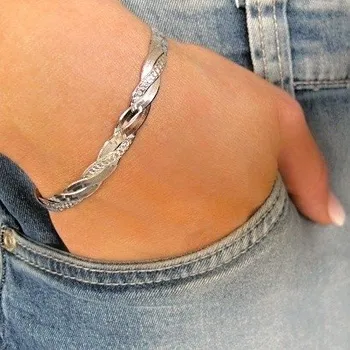 Náramek Luxusní dámský stříbrný náramek 6mm 6,30g Rhodium 20cm Stříbro 925/1000