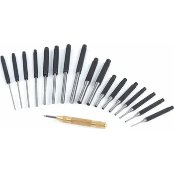 Ruční nářadí Sada vyražečů dlouhé - krátké a automatický důlčík - 18 ks (TrueTech)