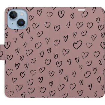 Pouzdro na mobilní telefon Flipové pouzdro iSaprio - Heart Dark 02 - iPhone 14